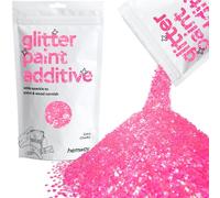 Hemway Glitter Paint Additive - Baby Pink Iridescent | 100g Extra Chunky Metallic Flakes for Adding Sparkle to Paints & Wood Varnish | Add to Emulsion, Acrylic & Latex for Indoor Sparkly Walls