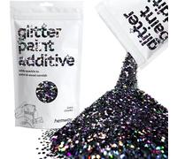 Hemway Glitter Paint Additive - Black Holographic | 100g Extra Chunky Metallic Flakes for Adding Sparkle to Paints & Wood Varnish | Add to Emulsion, Acrylic & Latex for Indoor Sparkly Walls