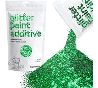 Hemway Glitter Paint Additive - Emerald Green | Extra Chunky Metallic Flakes for Adding Sparkle to Paints & Wood Varnish | Add to Emulsion, Acrylic & Latex for Indoor Sparkly Walls | 100 g