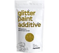 Hemway Glitter Paint Additive - Gold | 100g Fine Metallic Flakes for Adding Sparkle to Paints & Wood Varnish | Add to Emulsion, Acrylic & Latex for Indoor Sparkly Walls
