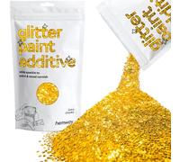 Hemway Glitter Paint Additive - Gold | Extra Chunky Metallic Flakes for Adding Sparkle to Paints & Wood Varnish | Add to Emulsion, Acrylic & Latex for Indoor Sparkly Walls | 100 g