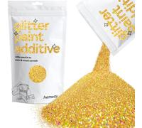 Hemway Glitter Paint Additive - Gold Holographic | 100g Metallic Flakes for Adding Sparkle to Paints & Wood Varnish | Add to Emulsion, Acrylic & Latex for Indoor Sparkly Walls