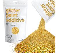 Hemway Glitter Paint Additive - Gold Holographic | 100g Metallic Flakes for Adding Sparkle to Paints & Wood Varnish | Add to Emulsion, Acrylic & Latex for Indoor Sparkly Walls