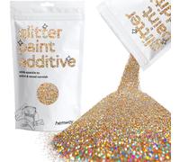 Hemway Glitter Paint Additive - Gold Silver Holographic | 100g Metallic Flakes for Adding Sparkle to Paints & Wood Varnish | Add to Emulsion, Acrylic & Latex for Indoor Sparkly Walls