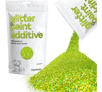 Hemway Glitter Paint Additive - Lime Green Holographic | 100g Ultrafine Metallic Flakes for Adding Sparkle to Paints & Wood Varnish | Add to Emulsion, Acrylic & Latex for Indoor Sparkly Walls