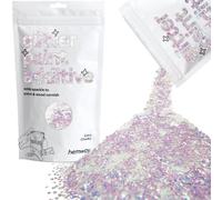 Hemway Glitter Paint Additive - Mother of Pearl Iridescent | 100g Extra Chunky Flakes for Adding Sparkle to Paints & Wood Varnish | Add to Emulsion, Acrylic & Latex for Indoor Sparkly Walls