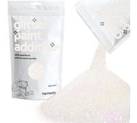 Hemway Glitter Paint Additive - Mother of Pearl Iridescent | 100g Microfine Metallic Flakes for Adding Sparkle to Paints & Wood Varnish | Add to Emulsion, Acrylic & Latex for Indoor Sparkly Walls