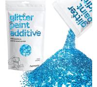Hemway Glitter Paint Additive - Ocean Blue | Extra Chunky Metallic Flakes for Adding Sparkle to Paints & Wood Varnish | Add to Emulsion, Acrylic & Latex for Indoor Sparkly Walls | 100 g
