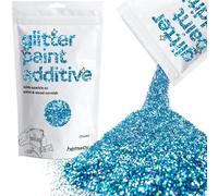 Hemway Glitter Paint Additive - Ocean Blue Holographic | 100g Chunky Metallic Flakes for Adding Sparkle to Paints & Wood Varnish | Add to Emulsion, Acrylic & Latex for Indoor Sparkly Walls