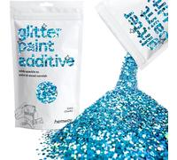 Hemway Glitter Paint Additive - Ocean Blue Holographic | 100g Extra Chunky Metallic Flakes for Adding Sparkle to Paints & Wood Varnish | Add to Emulsion, Acrylic & Latex for Indoor Sparkly Walls