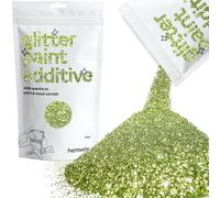 Hemway Glitter Paint Additive - Olive Green | 100g Fine Metallic Flakes for Adding Sparkle to Paints & Wood Varnish | Add to Emulsion, Acrylic & Latex for Indoor Sparkly Walls