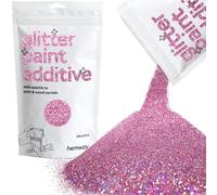 Hemway Glitter Paint Additive - Pink Holographic | 100g Microfine Metallic Flakes for Adding Sparkle to Paints & Wood Varnish | Add to Emulsion, Acrylic & Latex for Indoor Sparkly Walls