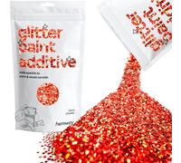 Hemway Glitter Paint Additive - Red Holographic | 100g Extra Chunky Metallic Flakes for Adding Sparkle to Paints & Wood Varnish | Add to Emulsion, Acrylic & Latex for Indoor Sparkly Walls