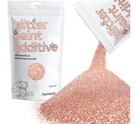 Hemway Glitter Paint Additive - Rose Gold Holographic | 100g Metallic Flakes for Adding Sparkle to Paints & Wood Varnish | Add to Emulsion, Acrylic & Latex for Indoor Sparkly Walls