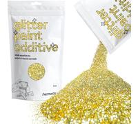 Hemway Glitter Paint Additive - Sand Gold | 100g Fine Metallic Flakes for Adding Sparkle to Paints & Wood Varnish | Add to Emulsion, Acrylic & Latex for Indoor Sparkly Walls