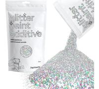 Hemway Glitter Paint Additive - Silver Holographic | 100g Fine Metallic Flakes for Adding Sparkle to Paints & Wood Varnish | Add to Emulsion, Acrylic & Latex for Indoor Sparkly Walls