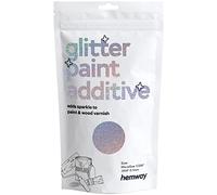 Hemway Glitter Paint Additive - Silver Holographic | 100g Microfine Metallic Flakes for Adding Sparkle to Paints & Wood Varnish | Add to Emulsion, Acrylic & Latex for Indoor Sparkly Walls