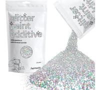 Hemway Glitter Paint Additive - Silver Holographic | Chunky Metallic Flakes for Adding Sparkle to Paints & Wood Varnish | Add to Emulsion, Acrylic & Latex for Indoor Sparkly Walls | 100 g