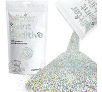 Hemway Glitter Paint Additive - Silver Holographic | Metallic Flakes for Adding Sparkle to Paints & Wood Varnish | Add to Emulsion, Acrylic & Latex for Indoor Sparkly Walls | 100 g