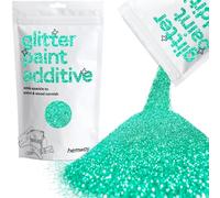 Hemway Glitter Paint Additive - Turquoise Blue | 100g Metallic Flakes for Adding Sparkle to Paints & Wood Varnish | Add to Emulsion, Acrylic & Latex for Indoor Sparkly Walls