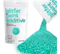 Hemway Glitter Paint Additive - Turquoise Blue Holographic | 100g Metallic Flakes for Adding Sparkle to Paints & Wood Varnish | Add to Emulsion, Acrylic & Latex for Indoor Sparkly Walls