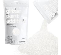 Hemway Glitter Paint Additive - White Iridescent | 100g Chunky Metallic Flakes for Adding Sparkle to Paints & Wood Varnish | Add to Emulsion, Acrylic & Latex for Indoor Sparkly Walls