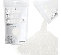 Hemway Glitter Paint Additive - White Iridescent | 100g Metallic Flakes for Adding Sparkle to Paints & Wood Varnish | Add to Emulsion, Acrylic & Latex for Indoor Sparkly Walls