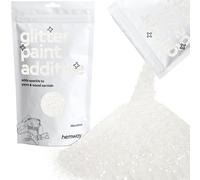 Hemway Glitter Paint Additive - White Iridescent | 100g Microfine Metallic Flakes for Adding Sparkle to Paints & Wood Varnish | Add to Emulsion, Acrylic & Latex for Indoor Sparkly Walls