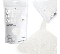 Hemway Glitter Paint Additive - White Iridescent | 100g Ultrafine Metallic Flakes for Adding Sparkle to Paints & Wood Varnish | Add to Emulsion, Acrylic & Latex for Indoor Sparkly Walls