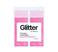 Hemway Glitter Shaker Baby Pink 130g x2 Pack Ultrafine, Craft Glitter Shakers for Resin & Epoxy Crafts, Christmas Art Supplies, Nail, Body, Face, Eye, Festival, Crafting, Slime, Sparkle