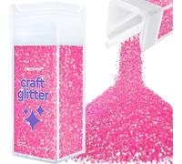Hemway Glitter Shaker Baby Pink Iridescent 110g Chunky, Craft Glitter Shaker for Resin & Epoxy Crafts, Christmas Art Supplies, Nail, Body, Face, Eye, Festival, Crafting, Slime, Sparkle