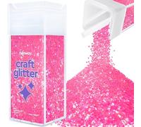 Hemway Glitter Shaker Baby Pink Iridescent 110g Extra Chunky, Craft Glitter Shaker for Resin & Epoxy Crafts, Christmas Art Supplies, Nail, Body, Face, Eye, Festival, Crafting, Slime, Sparkle