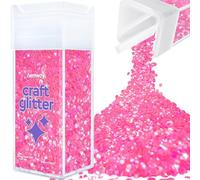 Hemway Glitter Shaker Baby Pink Iridescent 110g Super Chunky, Craft Glitter Shaker for Resin & Epoxy Crafts, Christmas Art Supplies, Nail, Body, Face, Eye, Festival, Crafting, Slime, Sparkle
