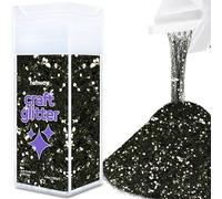 Hemway Glitter Shaker Black 110g Extra Chunky, Craft Glitter Shaker for Resin & Epoxy Crafts, Christmas Art Supplies, Nail, Body, Face, Eye, Festival, Crafting, Slime, Sparkle