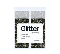 Hemway Glitter Shaker Black 110g x2 Pack Chunky, Craft Glitter Shakers for Resin & Epoxy Crafts, Christmas Art Supplies, Nail, Body, Face, Eye, Festival, Crafting, Slime, Sparkle