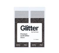 Hemway Glitter Shaker Black 130g x2 Pack Ultrafine, Craft Glitter Shakers for Resin & Epoxy Crafts, Christmas Art Supplies, Nail, Body, Face, Eye, Festival, Crafting, Slime, Sparkle