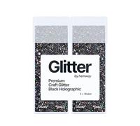 Hemway Glitter Shaker Black Holographic 110g x2 Pack Chunky, Craft Glitter Shakers for Resin & Epoxy Crafts, Christmas Art Supplies, Nail, Body, Face, Eye, Festival, Crafting, Slime, Sparkle