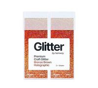 Hemway Glitter Shaker Bronze Brown Holographic 110g x2 Pack Ultrafine, Craft Glitter Shakers for Resin & Epoxy Crafts, Christmas Art Supplies, Nail, Body, Face, Eye, Festival, Crafting, Slime, Sparkle