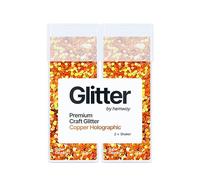 Hemway Glitter Shaker Copper Holographic 110g x2 Pack Super Chunky, Craft Glitter Shakers for Resin & Epoxy Crafts, Christmas Art Supplies, Nail, Body, Face, Eye, Festival, Crafting, Slime, Sparkle