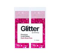 Hemway Glitter Shaker Dark Rose Pink 110g x2 Pack Super Chunky, Craft Glitter Shakers for Resin & Epoxy Crafts, Christmas Art Supplies, Nail, Body, Face, Eye, Festival, Crafting, Slime, Sparkle