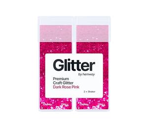Hemway Glitter Shaker Dark Rose Pink 130g x2 Pack Chunky, Craft Glitter Shakers for Resin & Epoxy Crafts, Christmas Art Supplies, Nail, Body, Face, Eye, Festival, Crafting, Slime, Sparkle