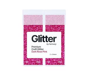 Hemway Glitter Shaker Dark Rose Pink 130g x2 Pack Fine, Craft Glitter Shakers for Resin & Epoxy Crafts, Christmas Art Supplies, Nail, Body, Face, Eye, Festival, Crafting, Slime, Sparkle