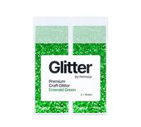 Hemway Glitter Shaker Emerald Green 110g x2 Pack Chunky, Craft Glitter Shakers for Resin & Epoxy Crafts, Christmas Art Supplies, Nail, Body, Face, Eye, Festival, Crafting, Slime, Sparkle