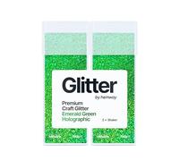 Hemway Glitter Shaker Emerald Green Holographic 110g x2 Pack Ultrafine, Craft Glitter Shakers for Resin & Epoxy Crafts, Christmas Art Supplies, Nail, Body, Face, Festival, Crafting, Slime, Sparkle