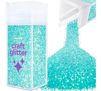 Hemway Glitter Shaker Fluorescent Blue 130g Chunky, Craft Glitter Shaker for Resin & Epoxy Crafts, Christmas Art Supplies, Nail, Body, Face, Eye, Festival, Crafting, Slime, Sparkle