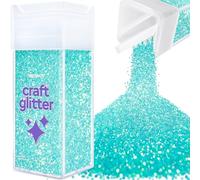 Hemway Glitter Shaker Fluorescent Blue 130g Fine, Craft Glitter Shaker for Resin & Epoxy Crafts, Christmas Art Supplies, Nail, Body, Face, Eye, Festival, Crafting, Slime, Sparkle