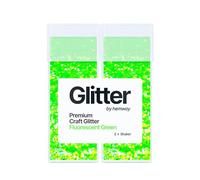 Hemway Glitter Shaker Fluorescent Green 110g x2 Pack Extra Chunky, Craft Glitter Shakers for Resin & Epoxy Crafts, Christmas Art Supplies, Nail, Body, Face, Eye, Festival, Crafting, Slime, Sparkle
