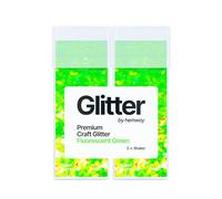 Hemway Glitter Shaker Fluorescent Green 110g x2 Pack Super Chunky, Craft Glitter Shakers for Resin & Epoxy Crafts, Christmas Art Supplies, Nail, Body, Face, Eye, Festival, Crafting, Slime, Sparkle