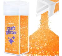 Hemway Glitter Shaker Fluorescent Orange 110g Extra Chunky, Craft Glitter Shaker for Resin & Epoxy Crafts, Christmas Art Supplies, Nail, Body, Face, Eye, Festival, Crafting, Slime, Sparkle