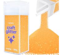 Hemway Glitter Shaker Fluorescent Orange 110g Ultrafine, Craft Glitter Shaker for Resin & Epoxy Crafts, Christmas Art Supplies, Nail, Body, Face, Eye, Festival, Crafting, Slime, Sparkle